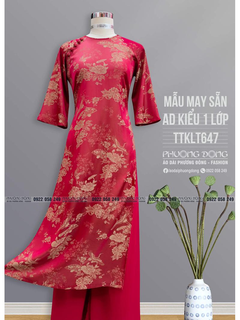 Áo Dài Phom Trẻ Gấm Lụa Phom Suông TTKLT647